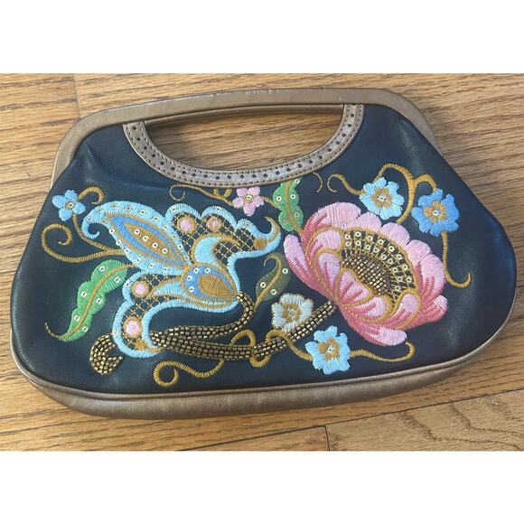 Isabella Fiore Y2K Leather Beaded Purse - Picture 3 of 6